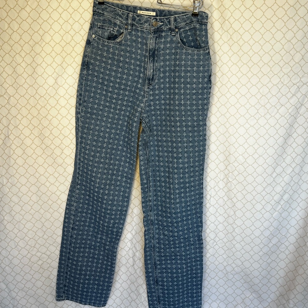 Patterned Blue Jeans